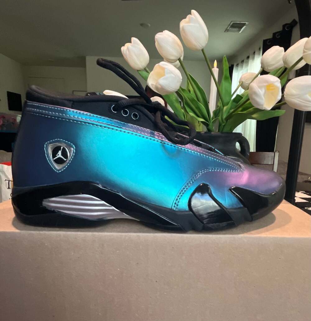 Nike Air Jordan 14 Retro Low 'Love Letter' Mineral Teal/Metallic Silver-Black si